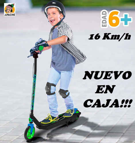 Scooter Infantil Patín Eléctrico 16km/h Plega Apache En Caja