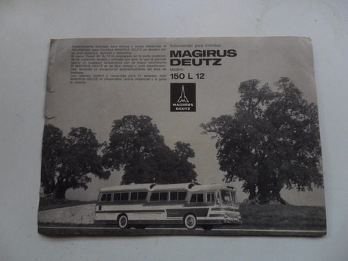 Folleto Colectivo Micro Magirus Deutz No Manual Antiguo Bus