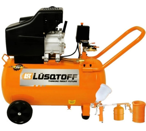 Compresor De Aire 2.5hp 50 Litros Lusqtoff + Kit Lc-2550bk