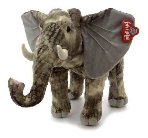 Peluche Animal Elefante Real 35 Cm. Phi Phi Toys