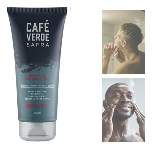 Shampoo Café Verde Multibenefícios Rosto Barba Corpo Cabelos