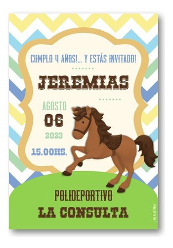 Invitación Digital Personalizada Caballo Mod.7 Zoom