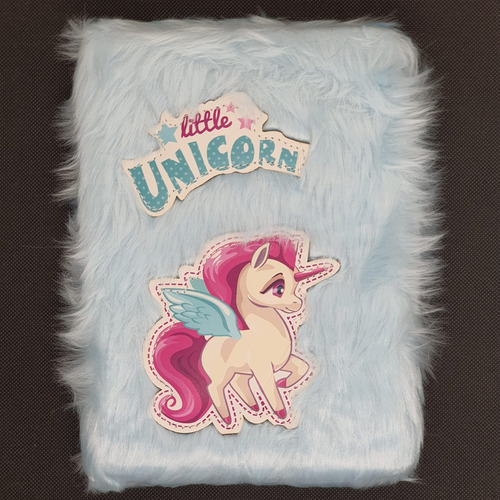 Agenda Cuaderno Diario De Vida Block Peluda Unicornio Kawaii