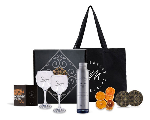 Experiencia Box Gin Aconcagua Metal + 2 Copas Grabadas