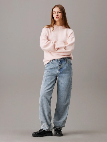Suéter Color Rosa Calvin Klein Relaxed De Mujer
