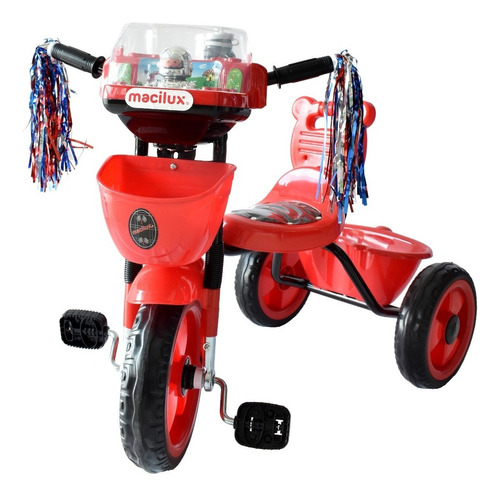 Macilux Triciclo Para Niños 3 Ruedas Color Rojo Con Negro