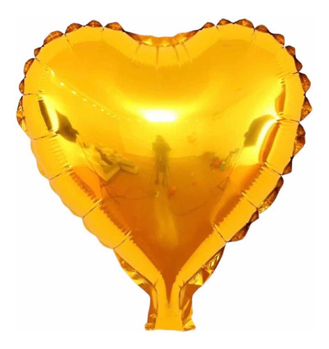 50 Balão Metalizado Coração Dourado 45*45cm
