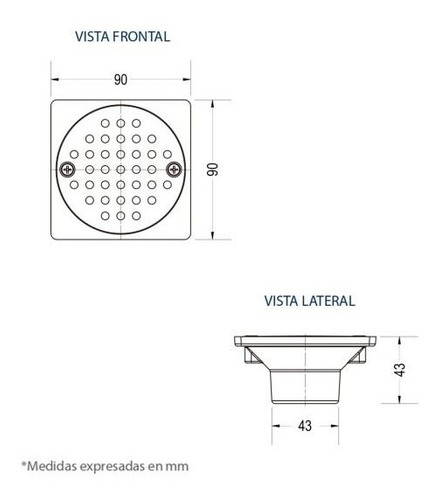 Rejilla Cuadrada Perforada Cromada