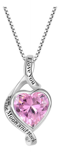 Fj Collar Con Corazón Infinito Para Mujer, Plata De Ley 925,