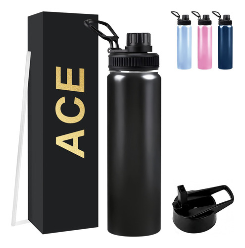 Termos Agua Set Mate Bombilla Acero Inoxidable Ace+2tapas