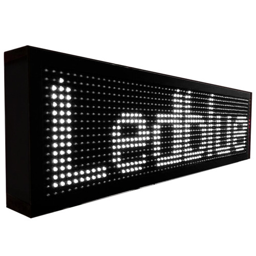 Painel Letreiro Led Digital 100x20 Branco Interno Branco Usb