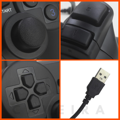 Kit 2 Controle Joystick Usb Analógico Computador E Notebook