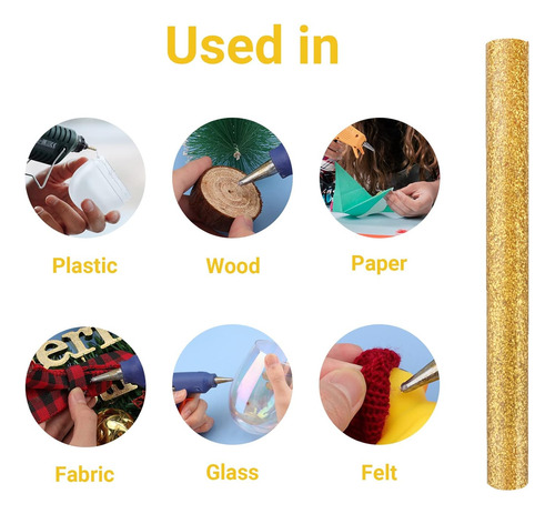 Glitter Gold Hot Glue Sticks, Enpoint 24 Pcs Stacks De Pluet