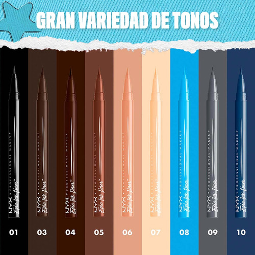Delineador De Ojos Epic Ink Liner Matte De Nyx Midnight Rise Mate