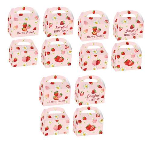 12 Cajas De Regalo Para Fiestas De Fresas, Cajas De Regalo,