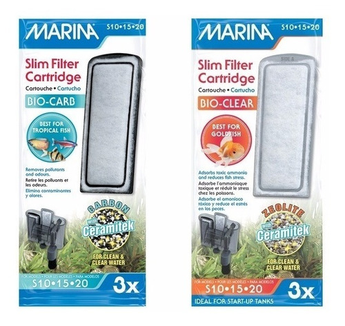 Cartuchos De Recambio Carbon Activado Y Zeolita Marina Slim