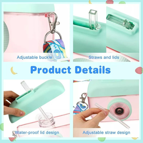 Botella De Agua Kawaii De Cámara De 400ml Con Correa P/niños