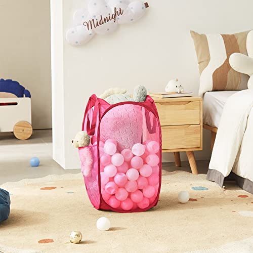 Cesta Plegable Malla Ropa Asas Resistentes Almacenamiento Vi