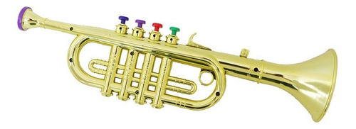Instrumento De Cuerno Con 3 Teclas De Colores Oro