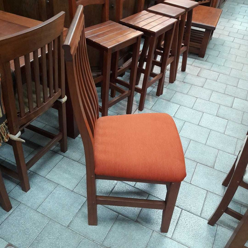 Silla Nueva De Algarrobo Asiento Tapizado Zona Oeste