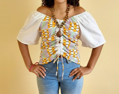 Imagem 2 de 5 de Blusa Cropped Feminina Tecido Rebeca