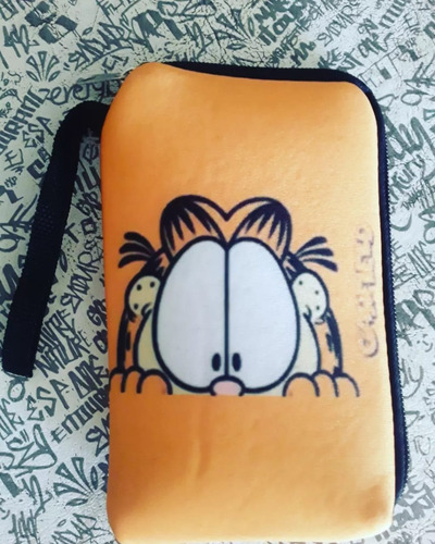  Funda Celular Garfield De Neoprene Con Cierre Divinas