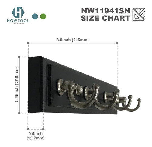 Howtool Key Hook Rack Montado En La Pared Y Autoaadesivo 4 G