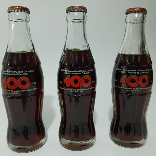 Botellas 100 Años Coca-cola. 1986