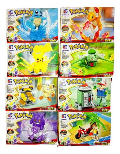 Figuras Para Armar, Set Con Pokémon 8 Personajes, Armables 8 Pokémon