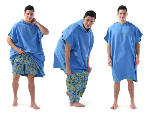 Poncho Cambiador Surf Toalla Con Capucha Microfibra Manta