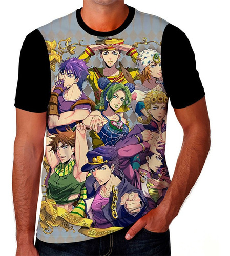 Camiseta Camisa Jojo Bizarre Adventure Anime Desenho Kids 01