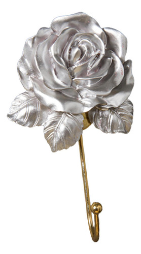 2 Gancho De Rosa Organizador Decoración De Pared Plata