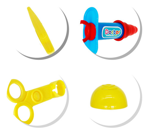 Imagem 6 de 7 de Brinquedo Kit Medico Infantil Seringa Mascara Alicate Pinça