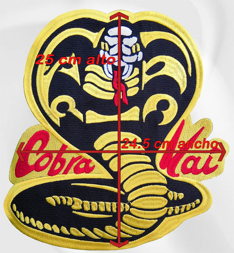 Cobra Kai Parche Bordado Ideal Para Espalda Plancha Y Pega Oro Bordado