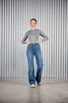 Comprar Jeans Wide Leg Azul Clásico Talles 36 Al 46 - Marca Cenitho