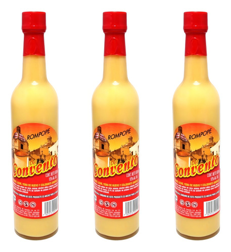 Paquete De 3 Rompope Del Convento 500 Ml