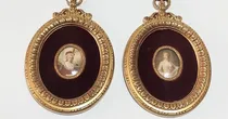 Comprar Camafeos Bronce Con Pintura Dama Firmada Para Colgar