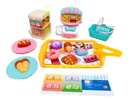 Kit Hora Do Lanche Comidinha Infantil Mini Cozinha Brinquedo Cor Padaria