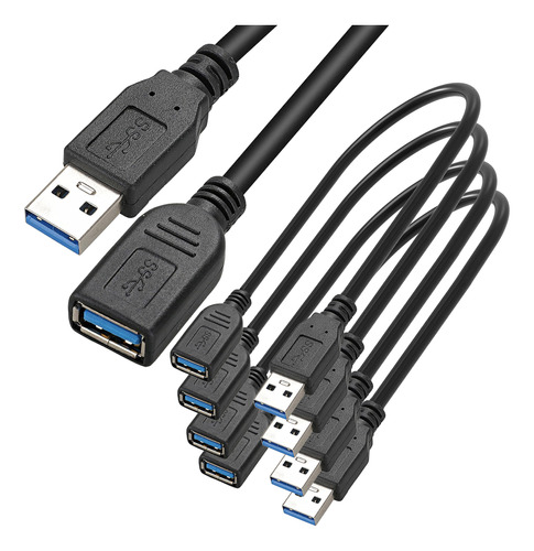 Saitech It Paquete De 4 Cables De Extensin Usb 3.0 De Longit