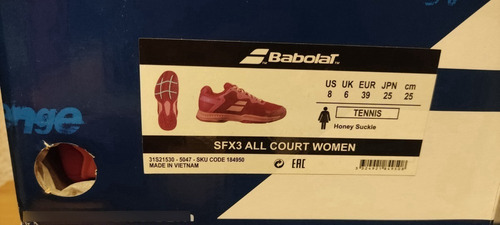 Imagen 6 de 6 de Zapatillas De Padel Babolat Woman Sfx3 Suela Michelin