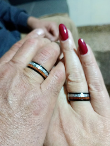 Anillo De Titanio Y Madera Inspirado En Casino 007 Premium Marrón Claro 8