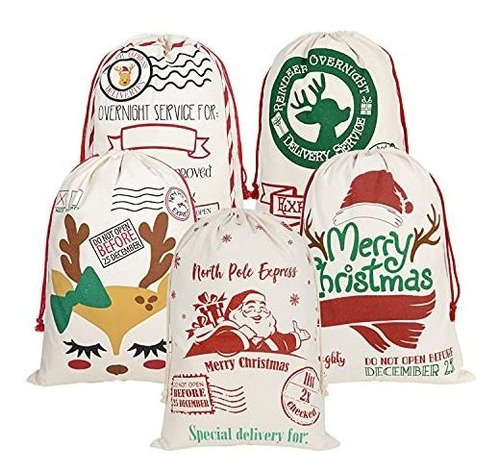 3 Pack Santa Zapatos Cotton Bolsa De Navidad Grandes Z2vz8