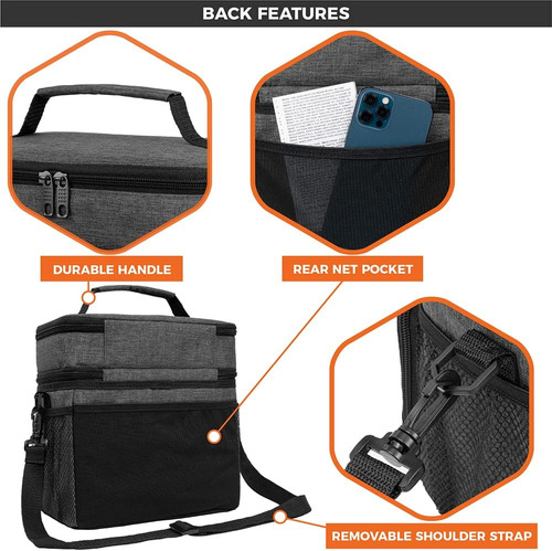 Bolsa De Almuerzo Aislante Opux Para Hombre Y Mujer, Grande,