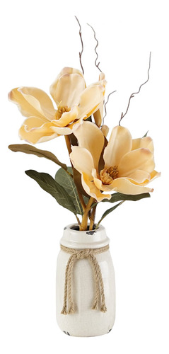 Decoracion Mesa Auxiliar Flor Artificial Magnolia