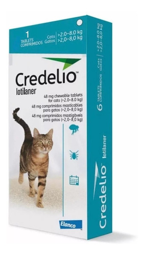 Credelio Antipulgas Para Gatos 1 Tableta Peso 2 A 8 Kg