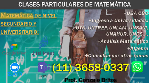 Clases De Matemática, Análisis Matemático Y Álgebra Lineal