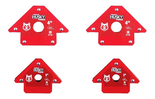 Escuadras Magnéticas Husky 4 Pack Industrial 3 Y 4 In.