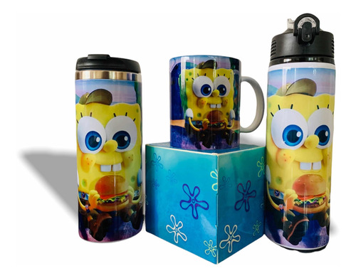 Termo+cilindro+taza Bob Esponja Personalizado