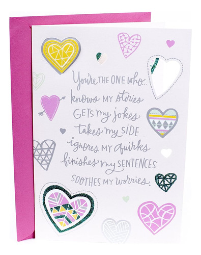 Tarjeta De Aniversario De Hallmark (corazones Con Patrones)