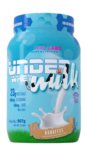 Under Milk Under Labz Whey Protein 100% Concentrado, Isolado Sabor Banoffee 907g